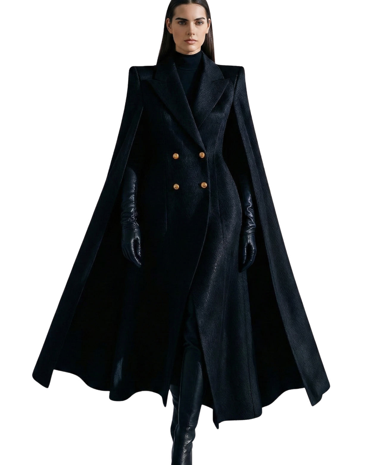 MONAQUE — Sculptural Hair-On Leather Cape